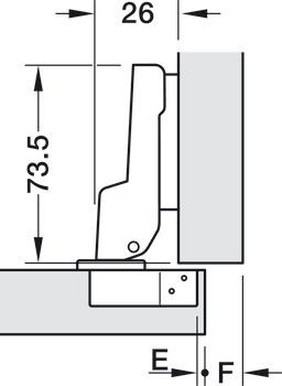 Петля Metalla 310 SM полунакладная, УО 110°PUSH 48/6